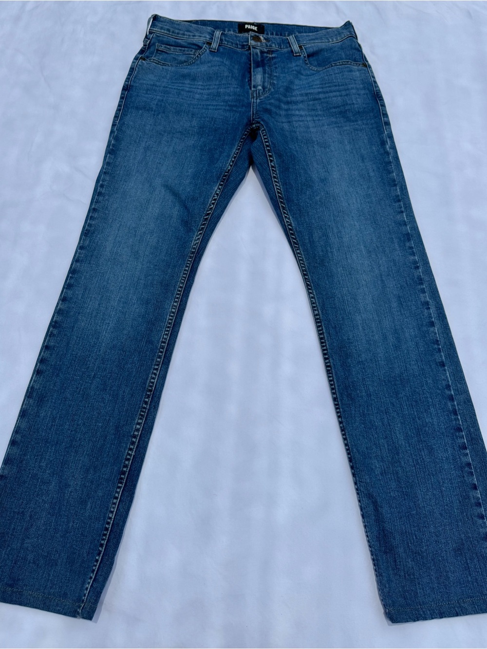 PAIGE Men's Straight Leg Jeans Waist 30 Medium Wash Blue Denim